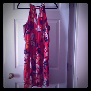 Orange floral dress sz L